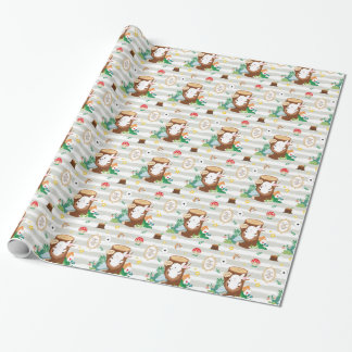 Papier Cadeau Un mignon lapin dans la forêt boisée
