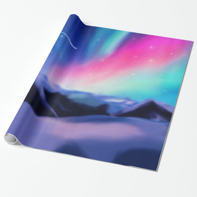 Papier Cadeau Un million de rêves - L'Aurora boréale (Déroulé)