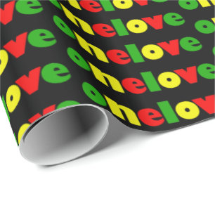 Papier Cadeau Un Motif de typographie colorée aux couleurs d'un