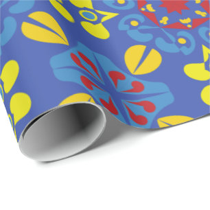 Papier Cadeau Un motif géométrique vibrant avec des motifs flora
