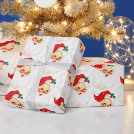 Papier Cadeau Un Noël très joyeux, père Noël rétro