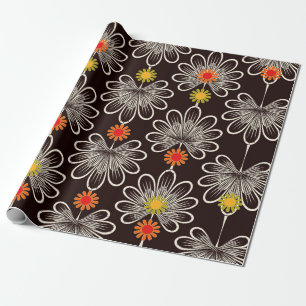 Papier Cadeau Un ornement graphique motif sans couture. Style fl