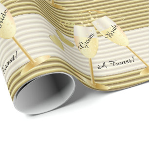 Papier Cadeau Un pain grillé aux jeunes mariés épousant le texte
