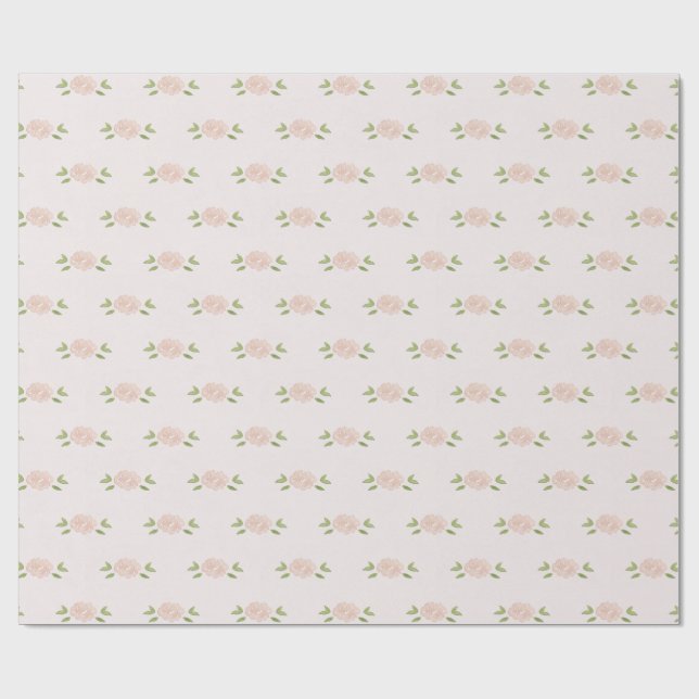 Papier Cadeau Un petit cadeau de Shabby Pink pâle aux Roses (Plat)