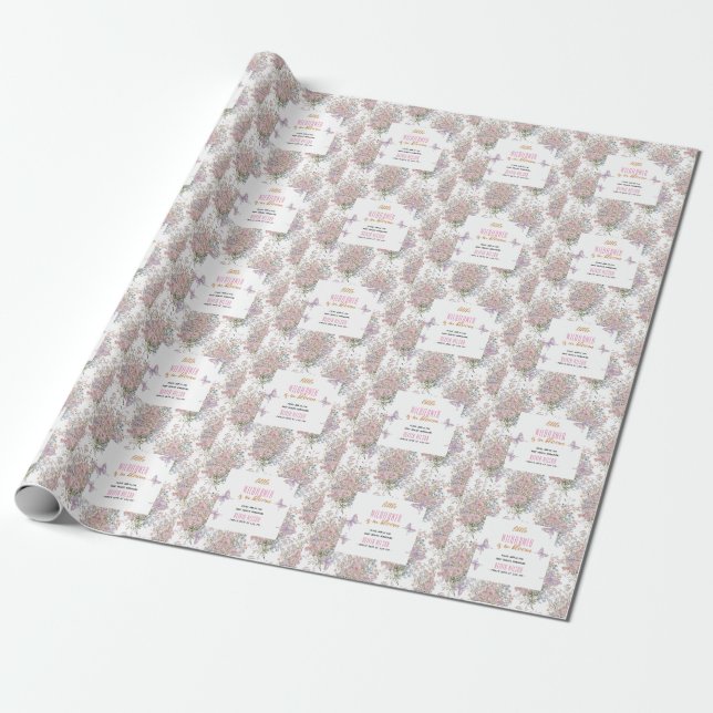 Papier Cadeau Un petit fleur sauvage est en fleurs baby shower # (Déroulé)