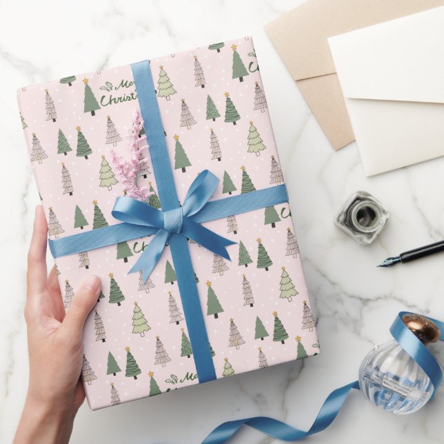Papier Cadeau Under the Snowy Trees – Christmas Wrapping Paper (Cadeaux)