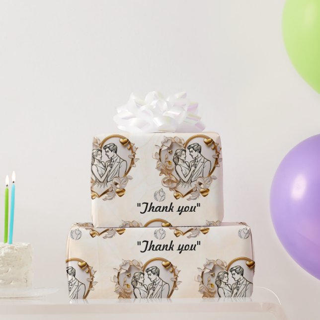 Papier Cadeau "Une Embrasse Au Coeur" (Cadeaux de fête)