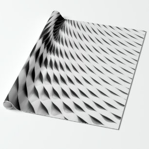 PAPIER CADEAU UNE FAÇADE COURVÉE COUVERTE DE LATICEWORK BLANC