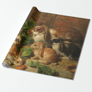 Papier Cadeau Une famille de lapins par Alfred Richardson Barber