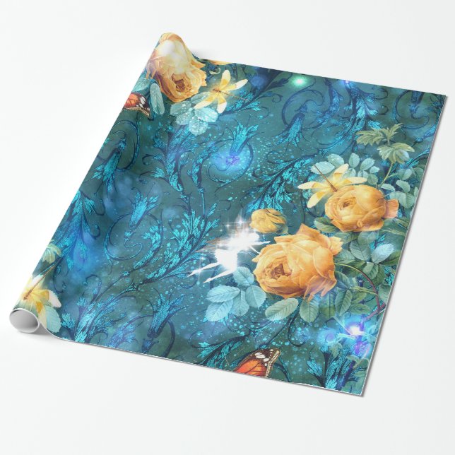 Papier Cadeau Une fée dans le jardin Série Design 11 (Déroulé)