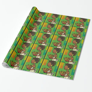 Papier Cadeau Une femme africaine au bol de maïs