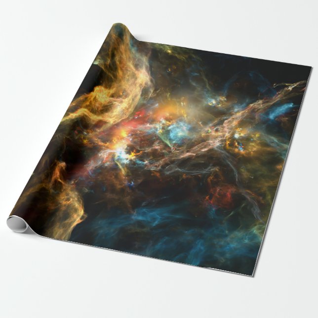 Papier Cadeau Une fois sur une série Space. Conception abstraite (Déroulé)
