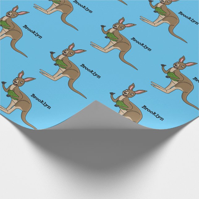 Papier Cadeau Une jolie illustration de kangourou australien (Coin)