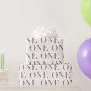 Papier Cadeau UNE Parties scintillant Gold Premier anniversaire