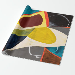 Papier Cadeau Une Peinture Aquarelle Moderniste Abstraite.
