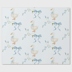 Papier Cadeau Une Petite Oie Silencieuse Aquarelle Anniversaire