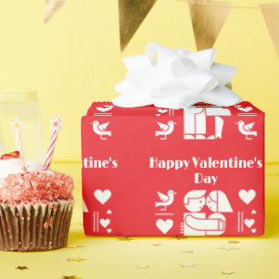 Papier Cadeau Une Saint-Valentin de style Bauhaus moderne