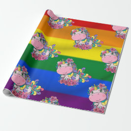 Papier Cadeau Unicorn arc-en-ciel thème papier enveloppement