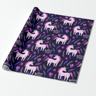 Papier Cadeau Unicorn Doodle Motif