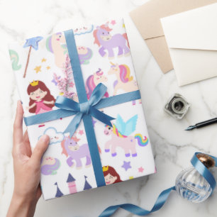 Papier Cadeau Unicorn Fairy Princess Anniversaire