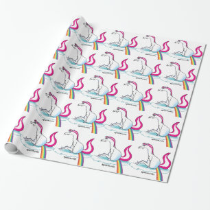 Papier Cadeau Unicorn pooping Rainbow