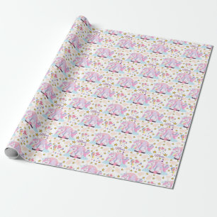 Papier Cadeau Unicorn Rainbow Stars Nom magique Anniversaire 