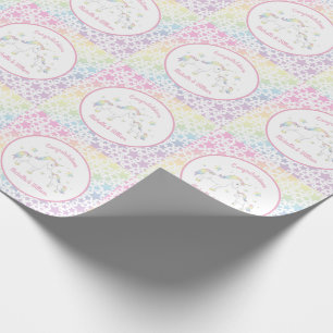 Papier Cadeau Unicorne Baby shower Pastel Rainbow