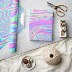 PAPIER CADEAU UNICORNE COLORÉE HOLOGRAPHIQUE RAINBOW PASTEL