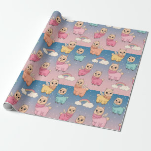Papier Cadeau Unicorne magique et Stars Design Motif