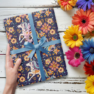 Papier Cadeau Unicorne Mexicaine Talavera Tile Poterie