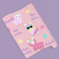 Unicorne personnalisée Llama Joyeux anniversaire