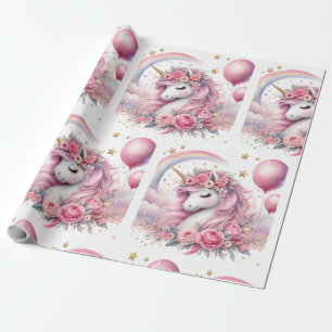 Papier Cadeau Unicorne rose
