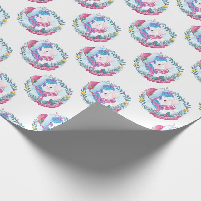 Papier Cadeau Unicornes de Noël (Coin)