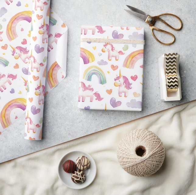 Papier Cadeau Unicornes et Rainbows Baby Gift (Artisanat)