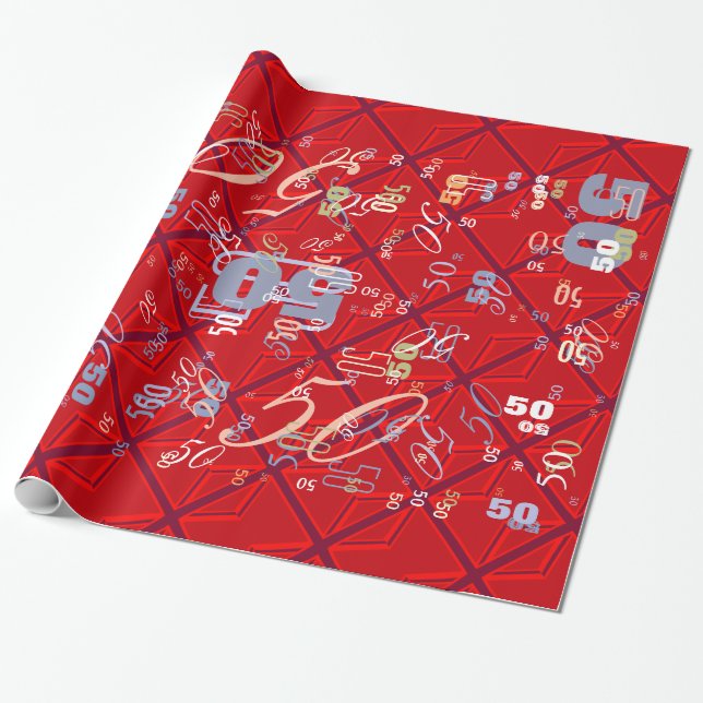 Papier Cadeau Union Jack rouge (Déroulé)