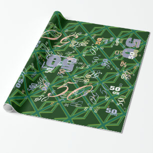 Papier Cadeau Union Jack verte de forêt en gras