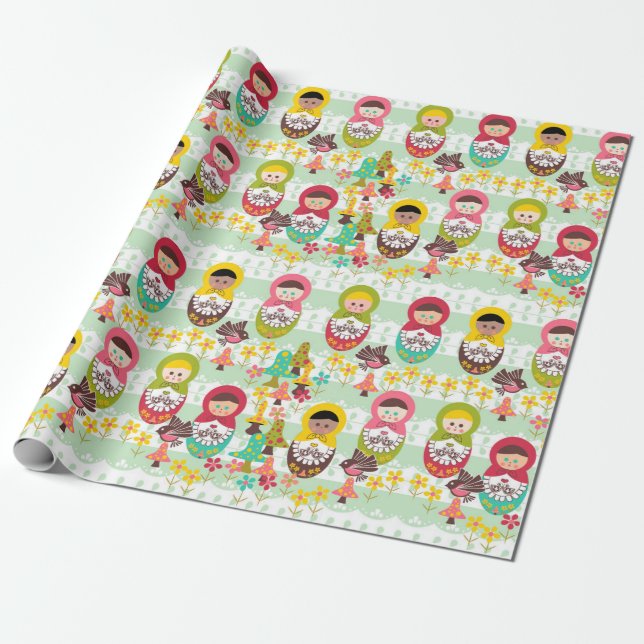 Papier Cadeau Unité autour de l'enveloppe de cadeau du monde (Déroulé)