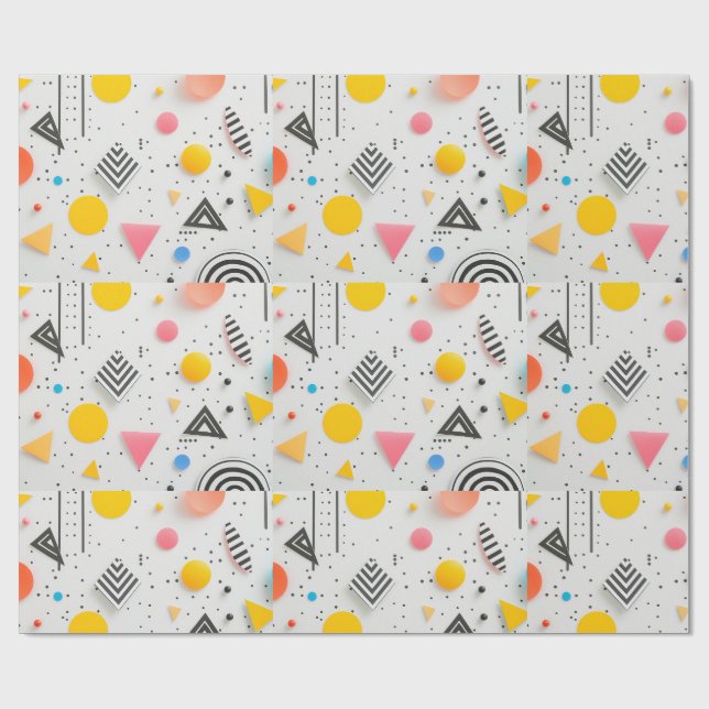 Papier Cadeau Upbeat background of shapes and stripes (Plat)