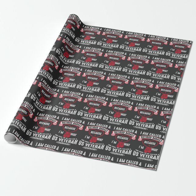 Papier Cadeau US Veteran Humor Retired Soldier (Déroulé)