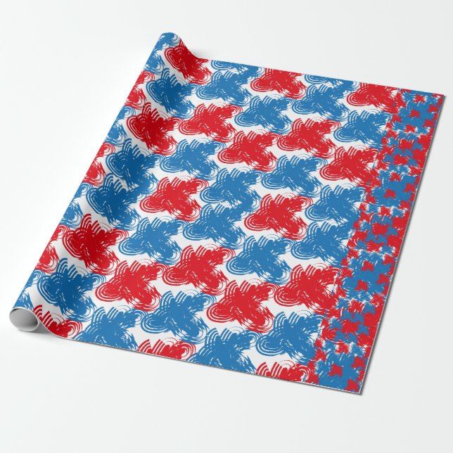 PAPIER CADEAU USA/EEUU FLAG SIMPLIFIED TEXT BY MASANSER PIXELAT (Déroulé)