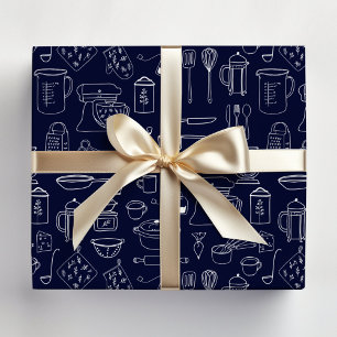 Papier Cadeau Ustensiles de cuisine minimalistes modernes