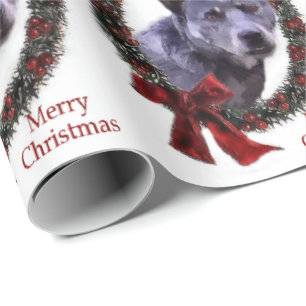 Papier Cadeau Vacances australiennes de Noël de chien de bétai