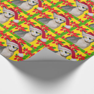 Papier Cadeau Vacances chauves de Noël de casquette de Père No