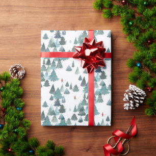 Papier Cadeau Vacances dans la forêt d'hiver