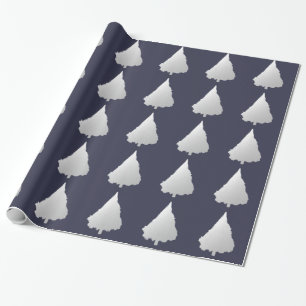 Papier Cadeau Vacances d'argent d'arbre de Noël de bleu marine