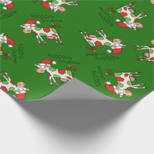 Papier Cadeau Vacances de Noël amusantes pour la vache
