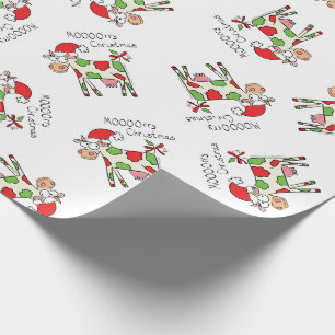 Papier Cadeau Vacances de Noël amusantes pour la vache