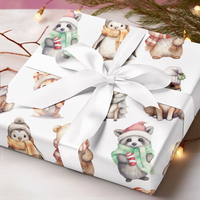 Papier Cadeau Vacances de Noël animal (Créateur téléchargé)