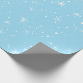 Papier Cadeau Vacances de Noël Flambeau blanc d'hiver Ciel bleu