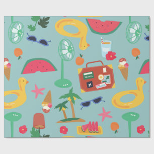 Papier Cadeau vacances d'été voyage tropical île
